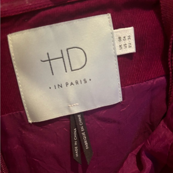 Purple corduroy strapless dress. HD in Paris Anthropologie. Size 4. - Picture 3 of 4